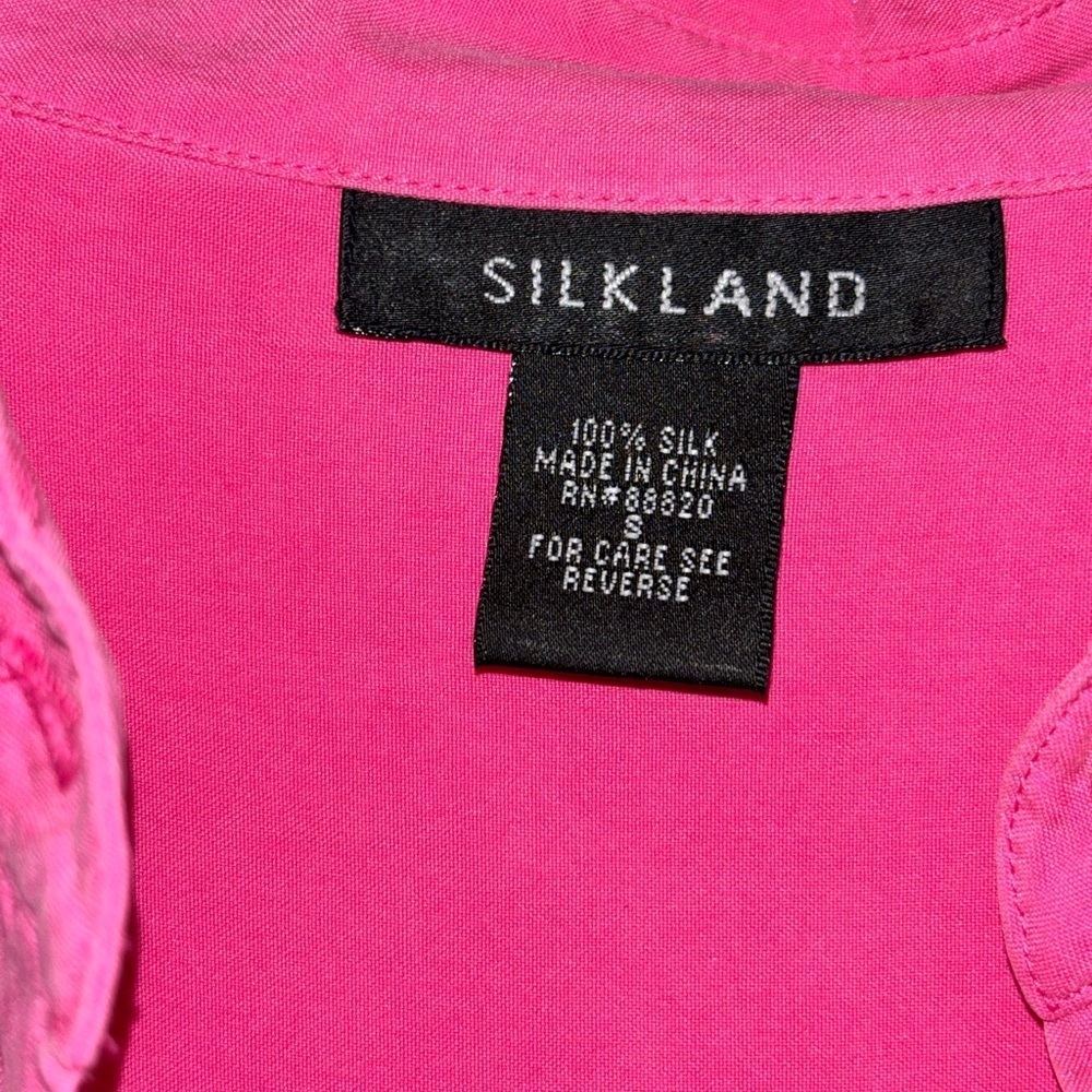 SILKLAND Y2K Looking 100%silk L/S Blouse - Picture 4 of 9